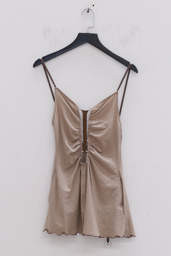 RUI built 25 autumn and winter cotton and linen lace long camisole RUI-RAW25WV01-TH Ficelle camel brown